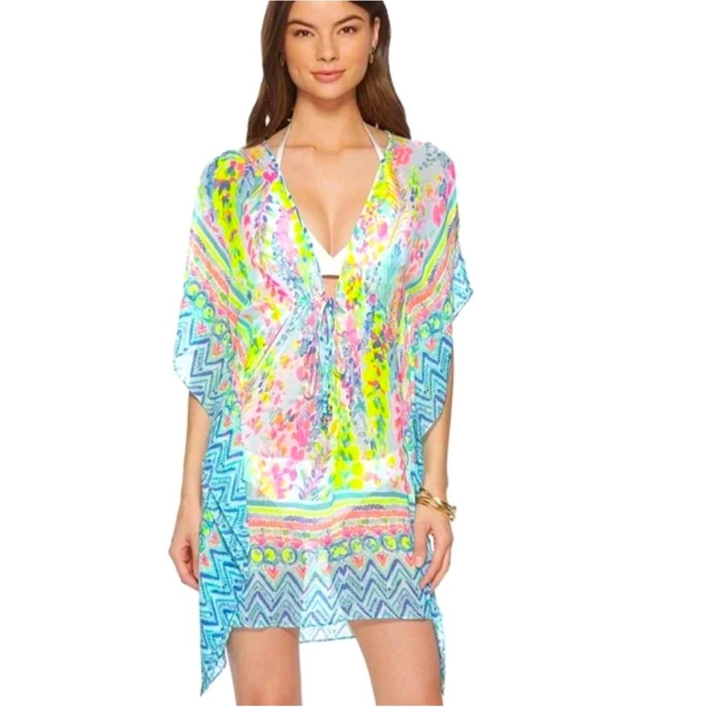 Lilly Pulitzer Gardenia Catch the Wave Multicolor Swim Coverup